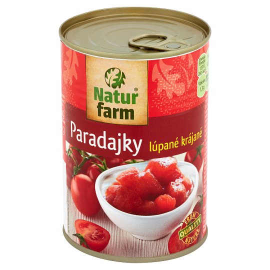 Paradajky lúpané krájané Natur Farm 400g. / 1ks