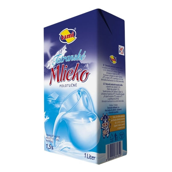 Mlieko polotučné trvanlivé 1,5% 1l. / 1ks