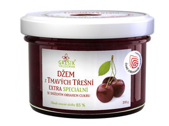 GREŠÍK Džem z tmavých čerešní 210g. / 1ks