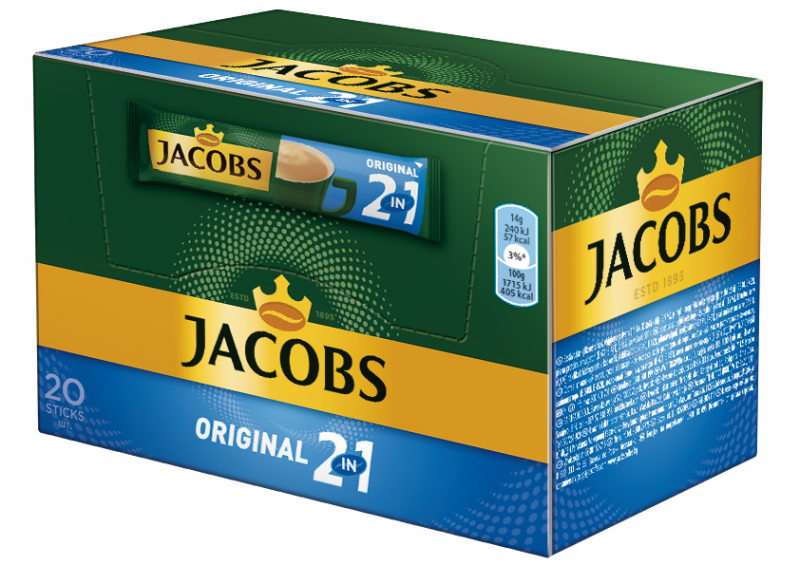 Jacobs Original 2v1 káva instantná 20ks 280g. / 1ks